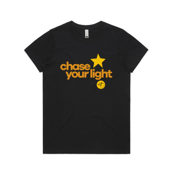 Chase your Light  - Womens Maple Organic Tee Thumbnail