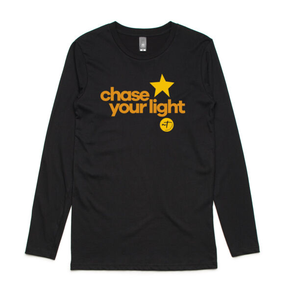 Chase your Light  - Mens Ink Longsleeve Tee Thumbnail