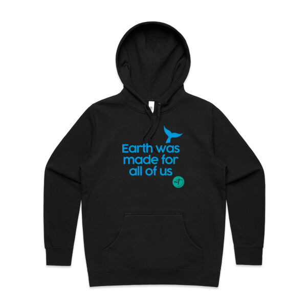 Earth was made for all of us  - Womens Stencil Hood Thumbnail