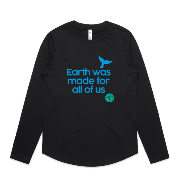 Earth was made for all of us  - Womens Curve Longsleeve Tee Thumbnail