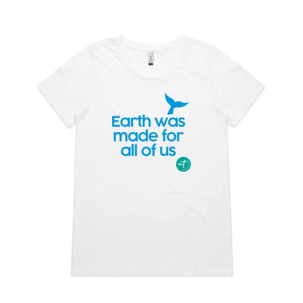 Earth was made for all of us  - Womens Shallow Scoop Tee Thumbnail